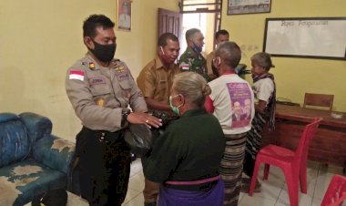 Polsek-Biboki-Selatan-menyalurkan-1020-Kilogram-beras,-Bantuan-Sosial-Polri-Peduli-Covid-19