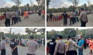 Personel-Polres-TTU-Amankan-Turnamen-Sepak-Bola-Noemuti-Cup