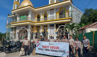 Sambut-Bulan-Suci-Ramadhan-dan-Hari-Raya-Nyepi,-Polres-TTU-Gelar-Baksos-di-Tempat-Ibadah