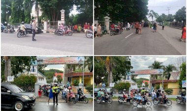 Gatur-Lalin-di-Empat-Gereja-Besar,-Sat-Lantas-Polres-TTU-Himbau-Umat-Gunakan-Helm-saat-ke-Gereja