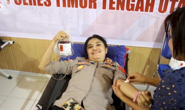 Polres-TTU-Gelar-Bakti-Kesehatan-Donor-Darah,-54-Kantong-Darah-Terkumpul