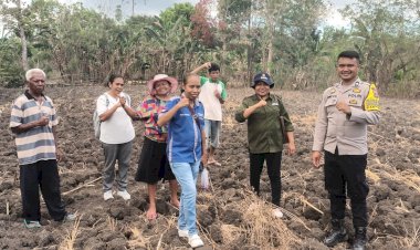 Sinergi-Kepolisian-dan-Petani:-Bhabinkamtibmas-Bansone-Dampingi-Kelompok-Tani-Oefial-Cek-Lahan-Jagung-Jelang-Musim-Hujan