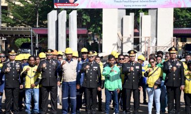Apel-Kebangsaan-Polda-NTT:-Ojol-dan-Buruh-Kompak-Jaga-Persatuan,-Tolak-Intoleransi-dan-Radikalisme