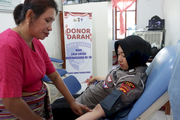 Satlantas Polres TTU Gelar Donor Darah Jelang HUT ke-70
