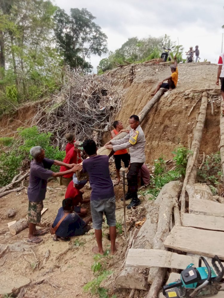 Aipda Bernabe Da Costa Pimpin Gerakan Solidaritas di Haekto: Masyarakat Diimbau Bantu Korban Longsor