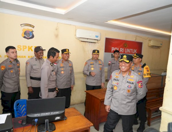 WAKAPOLRI MENYAPA PERSONEL POLRES FLORES TIMUR, TEKANKAN STANDAR LAYANAN 110 & PAMAPTA MERATA NASIONAL