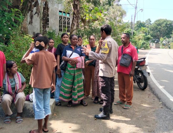 Gelar Patroli Dialogis, Bhabinkamtibmas Desa Amol Rangkul Warga Luar Jaga Kamtibmas