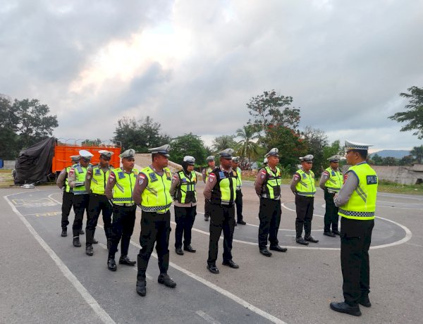 Tingkatkan Disiplin dan semangat kerja, Satlantas Polres TTU Gelar Apel Persiapan Gatur Pagi