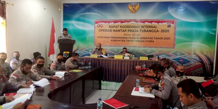 Rapat internal digelar, untuk mengevaluasi, kegiatan satgas Operasi Mantap Praja 2020