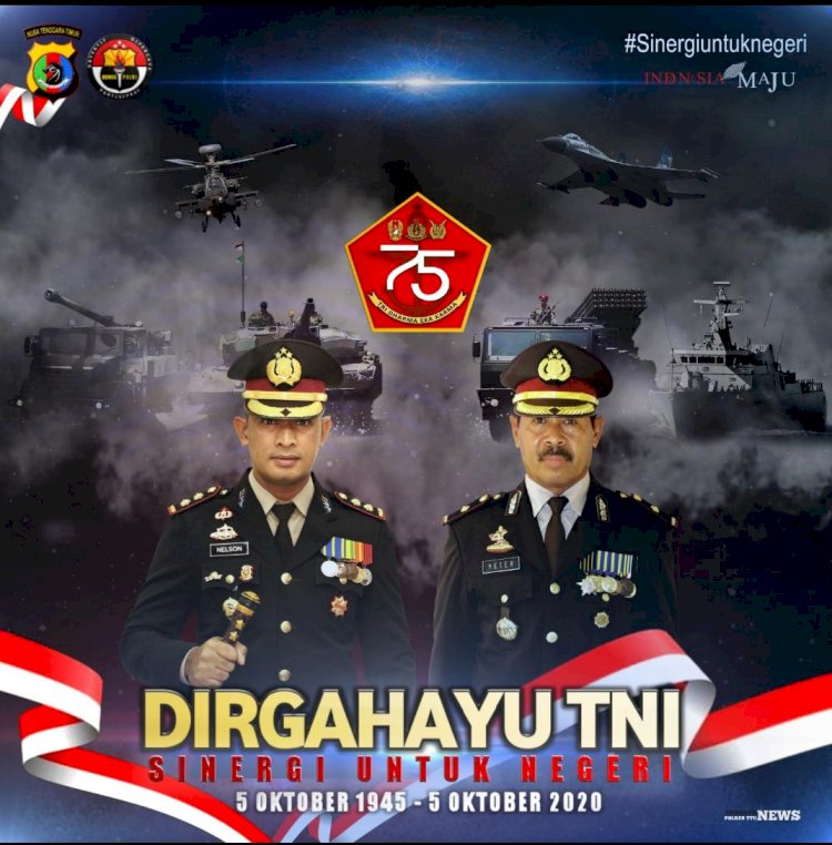 Upacapan Dirgahayu TNI dari Kapolres TTU bersama Jajaran