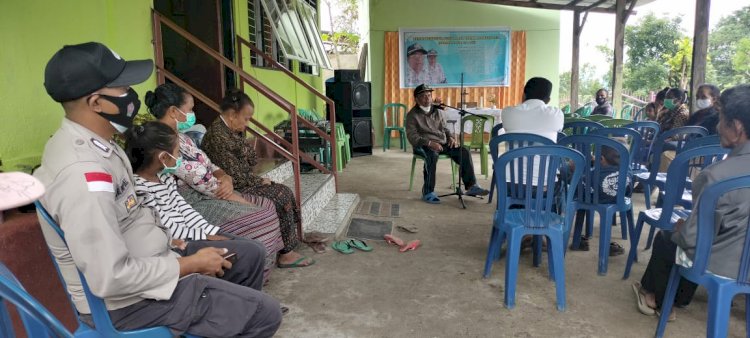 Bhabinkamtibmas Desa Faenake himbau warga selalu taati protokol kesehatan