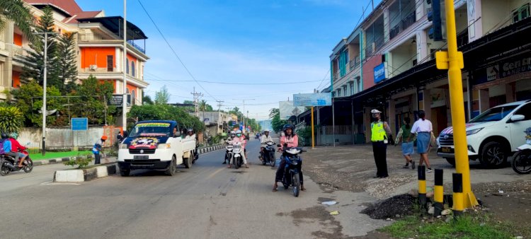 Gelar Gatur Pagi, Lantas Polres TTU Sasar Rawan Macet dan Laka