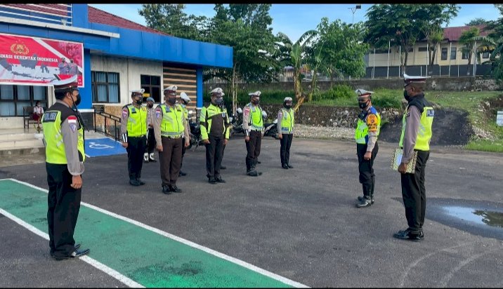 Lantas Polres TTU Rutin Gelar Strong Poin Pagi