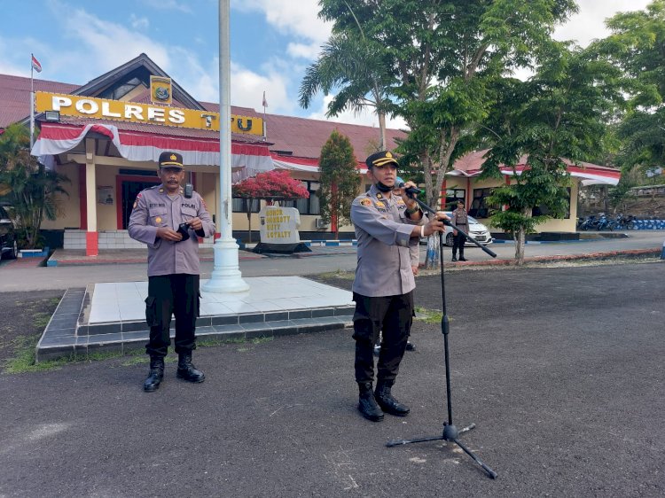 90 Personil Polres TTU Amankan Aksi Unjuk Rasa