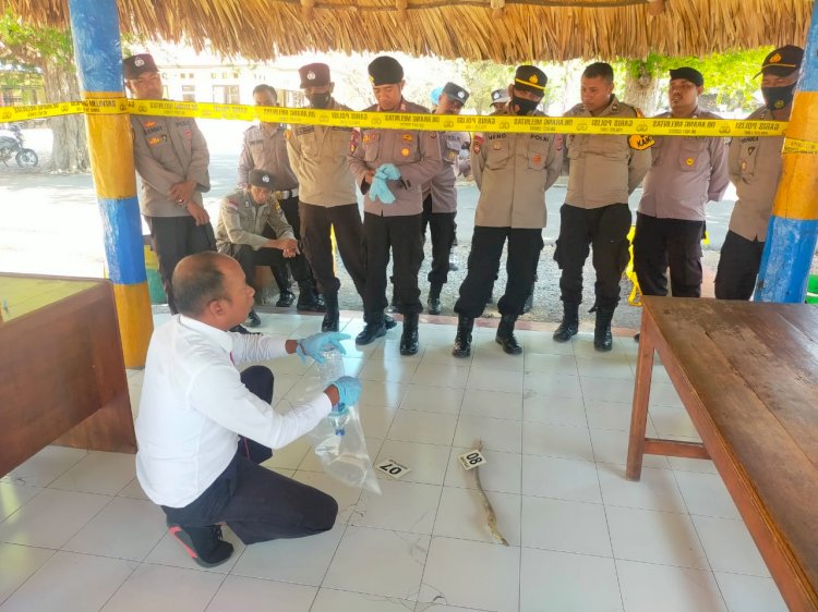 Tingkatkan Kemampuan Personil, Polsek Insana Utara Laksanakan Latihan Olah TKP