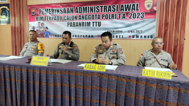 Kapolres TTU Pimpin Rapat Kelulusan Pemeriksaan Administrasi Awal Penerimaan Bintara Polri