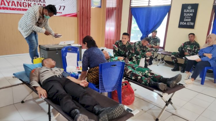 Sambut HUT Bhayangkara ke-77, Polres TTU Gelar Aksi Donor Darah