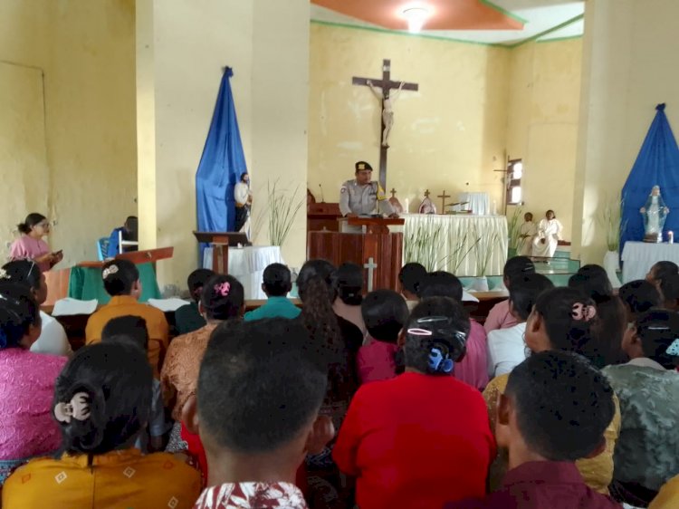 Tekan Angka KDRT, Polsek Biboki Anleu Polres TTU Beri Materi Kamtibmas di Gereja