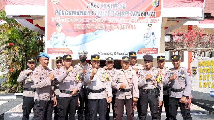 Pimpin Apel Kesiapan Pemilu Tahapan Kampanye, Wakapolres TTU : Jaga Netralitas Polri