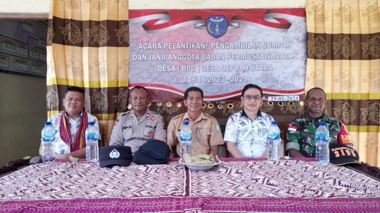 Kapolsubsektor Mena Polsek Biboki Selatan, Polres TTU Hadiri Pelantikan BPD Desa Oepuah Utara