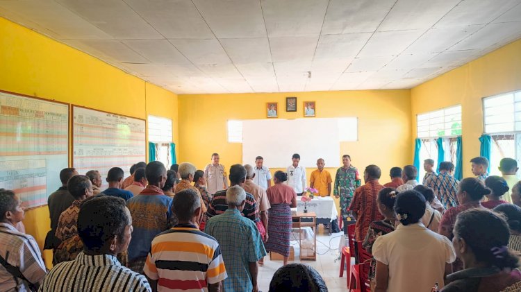 Hadiri Musdes, Bhabinkamtibmas Desa Ponu Polres TTU Imbau Warga Binaan Tidak Golput