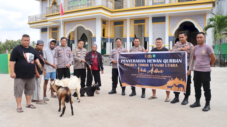 Polres TTU Serahkan Hewan Qurban untuk Tiga Masjid di Kota Kefamenanu