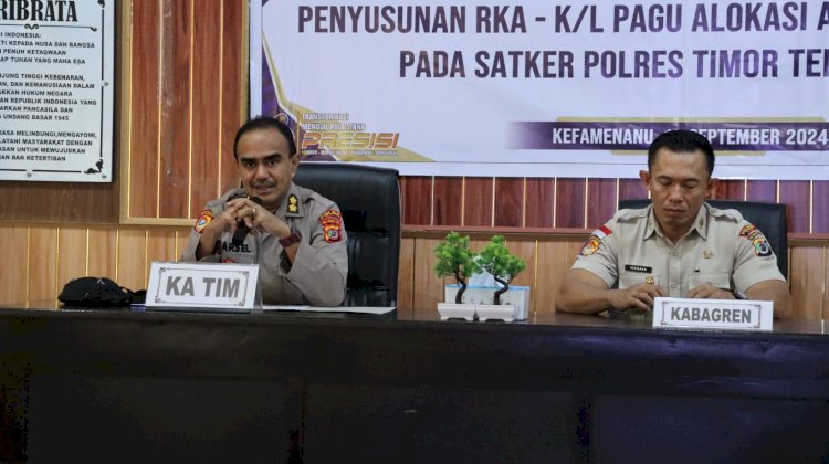 Asistensi dan Pemutakhiran Data Dukung RKA-KL untuk Pagu Alokasi Anggaran TA 2025 di Polres TTU oleh Tim Birorena Polda NTT