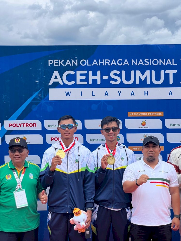 Denri Maulidzar Borong Tiga Emas Lewat Cabor Dayung Rowing di PON XXI Aceh Sumut