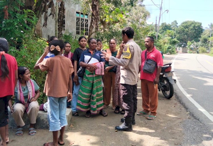 Gelar Patroli Dialogis, Bhabinkamtibmas Desa Amol Rangkul Warga Luar Jaga Kamtibmas