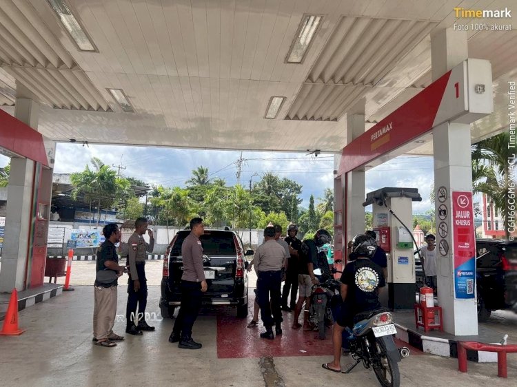 Isu Kenaikan harga BBM, Polres TTU melaksanakan giat Patroli ke 3 SPBU yang berada di kabupaten TTU