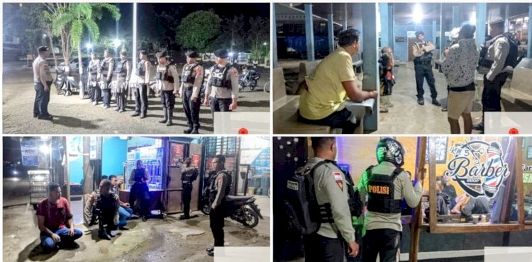 Cegah Kriminalitas di Malam Hari, Unit Raimas Polres TTU Gelar Patroli Cipkon Humanis Hingga Dini Hari