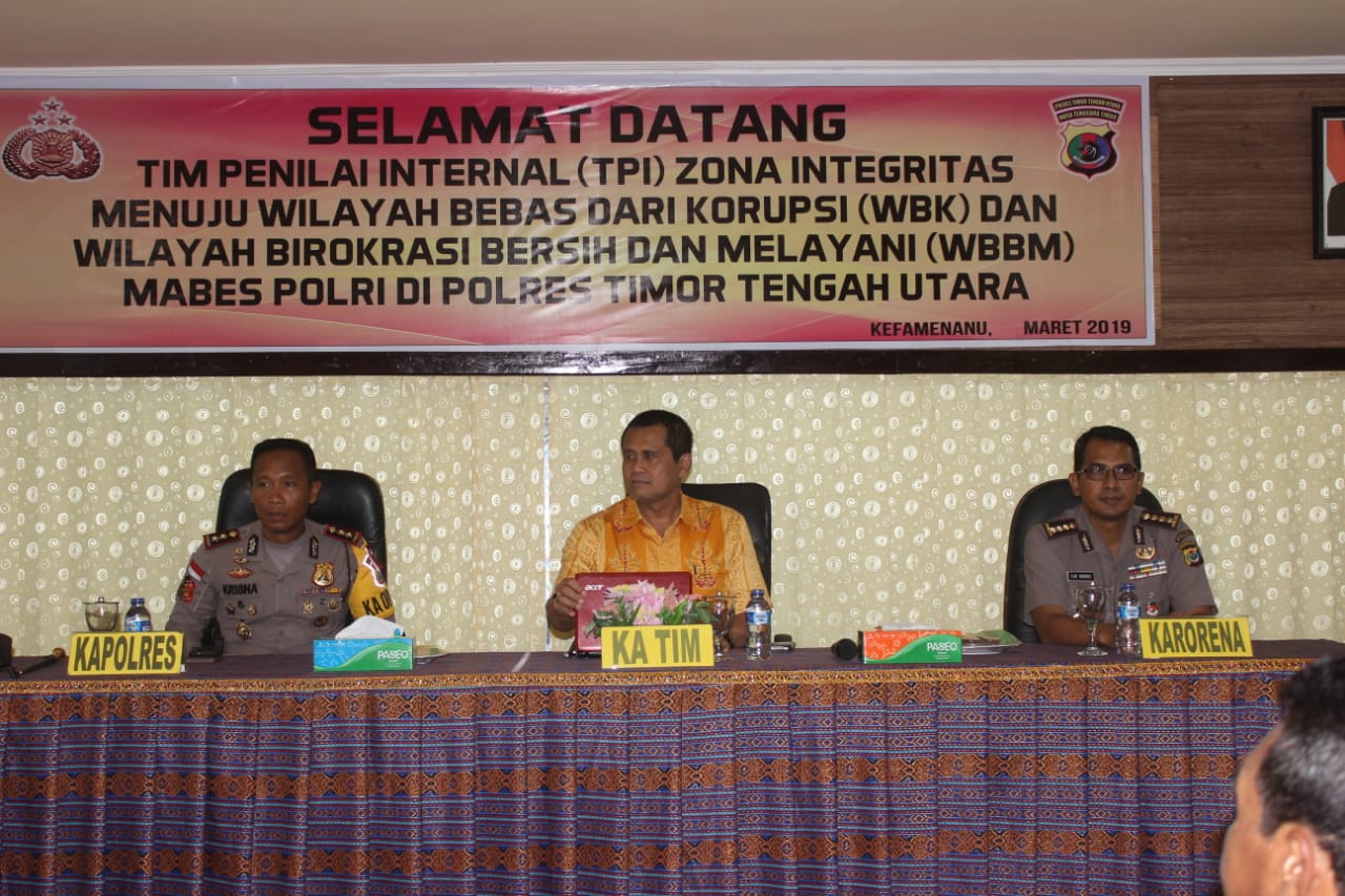 Tim Penilai Zona Integritas Mabes Polri Kunjungi Polres TTU