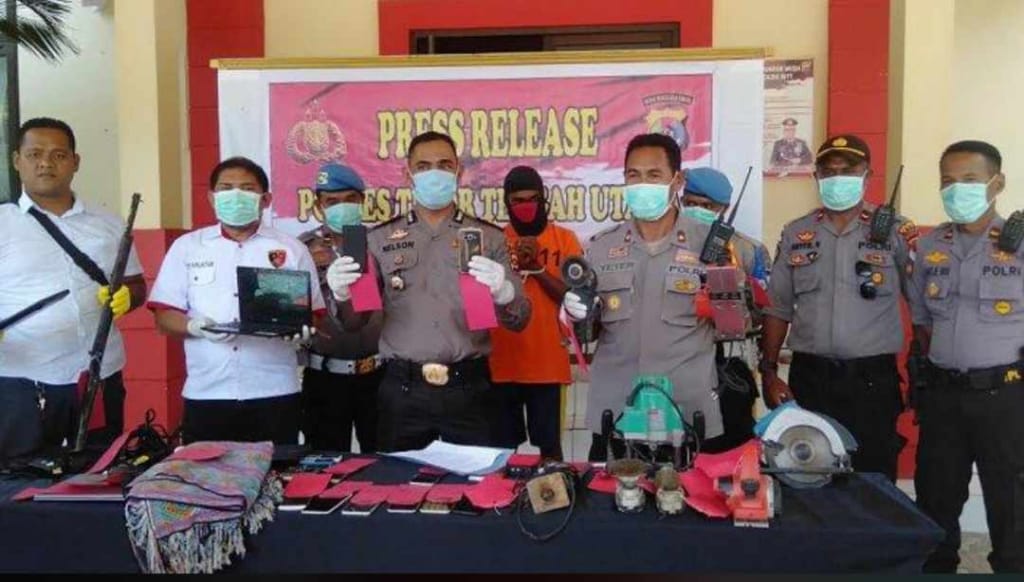 Polres TTU Gelar Konferensi Pers, IS Tersangka Pencurian Merupakan Residivis